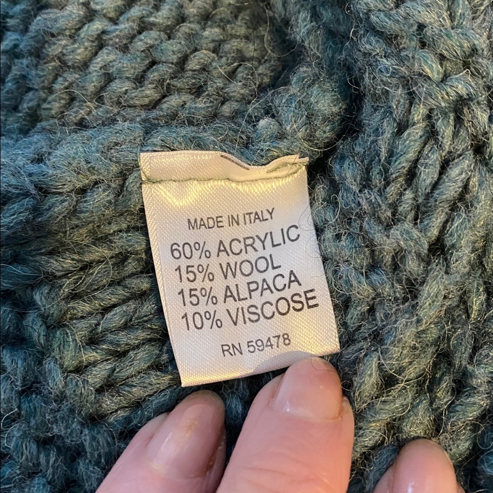 Elsamanda Knit Sweater Tie closure Ruffle or Shawl Collar Wool Alpaca Italy - Picture 15 of 17